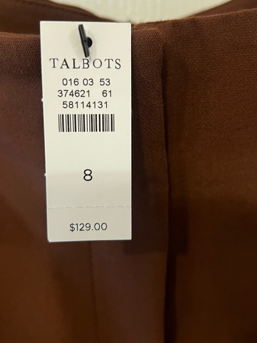 NWT Talbots Southampton Chocolate Brown Straight Leg Mid Rise Trousers, Size 8 - Picture 5 of 10